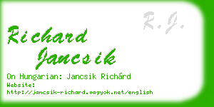 richard jancsik business card